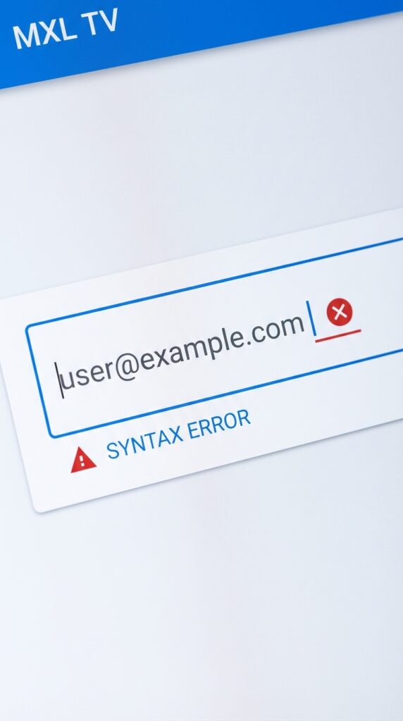 Detalle de error de sintaxis por espacio en blanco al activar MXL TV.