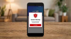 Pantalla de bloqueo de seguridad de Xiaomi MIUI impidiendo la instalación de MXL TV.