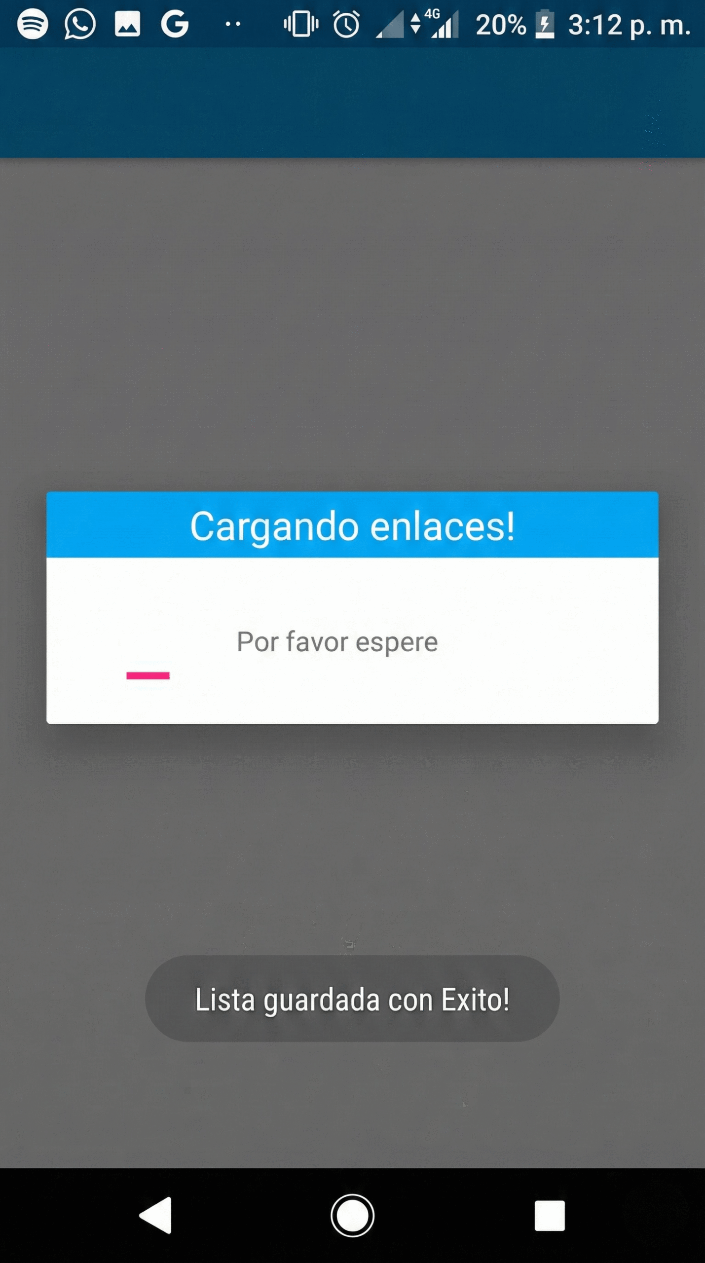 Pantalla de confirmación en MXL TV mostrando que la lista M3U fue guardada con éxito.